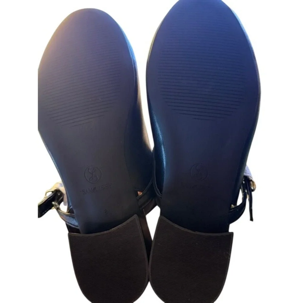 Sam & Libby Girls Black Mary Jane Slingback Block Heel Dress Shoes Size 3 SAL051
